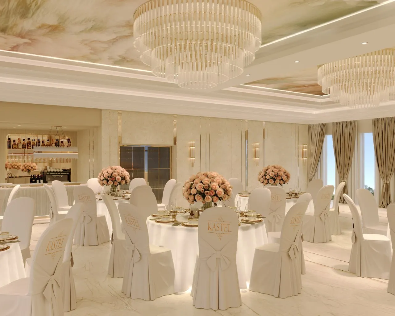 The bar area of the banquet hall